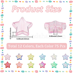 900шт 12 стиля экологически чистые прозрачные акриловые бусины&nbsp;OACR-PA0001-03