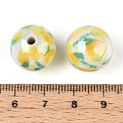 Печатные непрозрачные акриловые бусины&nbsp;MACR-T048-04M