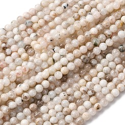 Натуральный белый лунный камень бисер пряди&nbsp;G-I388-01-6mm