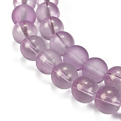 Нити матовых прозрачных стеклянных бусин&nbsp;X1-GLAA-P065-8mm-07