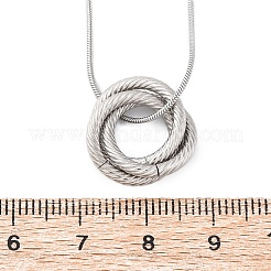 Ожерелья с тройными кругами из нержавеющей стали 304 для женщин&nbsp;NJEW-Z044-14P