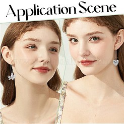 120 шт. серьги-кольца из нержавеющей стали 304 с фурнитурой в виде почки&nbsp;STAS-SP0001-32C-P