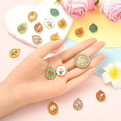 16 шт. 8-цветные эмалевые подвески из сплава&nbsp;FIND-YW0007-84