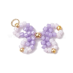 8 шт. двухцветные подвески-бантики из стеклянного бисера&nbsp;PALLOY-CJ00137