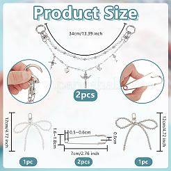 Алюминиевая цепь и ccb пластик и искусственный жемчуг акриловые бусины цепи для ремней для ботинок&nbsp;HJEW-OC0001-48