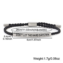 Не позволяйте трудным дням победить. Браслеты с мотивационной цитатой из нержавеющей стали 304.&nbsp;KL3907-2