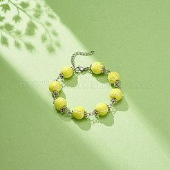 Акриловый круглый браслет из бисера на тему спортивного мяча&nbsp;BJEW-JB08660-03