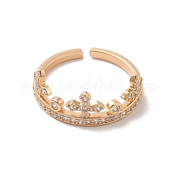 Открытые манжеты из латуни с микропаве кубический цирконий&nbsp;RJEW-R146-07B-KCG