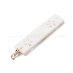 6 шт. 6 стиля подвески из натуральной ракушки в форме прямоугольника&nbsp;PALLOY-JF03883