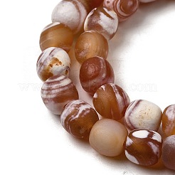 Нити окрашенных и нагретых натуральных агатовых бус с огненным кракелюром&nbsp;G-NH0067-B02