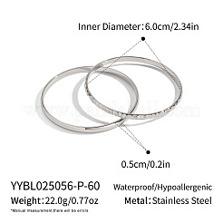 2 шт. Набор классических браслетов из нержавеющей стали 304 в двух стилях для женщин&nbsp;DB9635-3