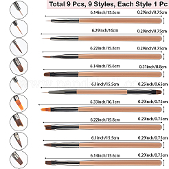 9 шт. 9 стиля кистей для дизайна ногтей&nbsp;MRMJ-CP0001-47