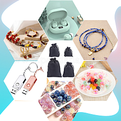 16 шт. 4 стиля полиэстер имитация мешковины упаковочные мешки затягивающиеся мешки&nbsp;ABAG-BBC0001-01A