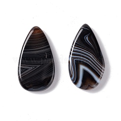 Подвески из натурального окрашенного и нагретого черного агата&nbsp;G-B030-13