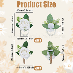 8шт. 2 стиля шелковых искусственных цветов для запястья&nbsp;AJEW-CL0001-57