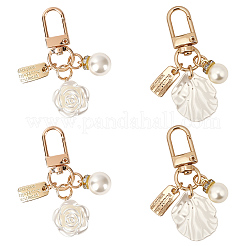 4 шт. 2 стиля симпатичная форма ракушки и круглая подвеска из АБС-пластика&nbsp;HJEW-BBC0001-24