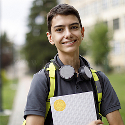 Пластиковые самоклеящиеся наклейки с тиснением из золотой фольги&nbsp;DIY-WH0211-279