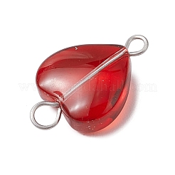 Сердце градиент цвета краска для выпечки прозрачное стекло соединительные подвески&nbsp;PALLOY-JF03276-02