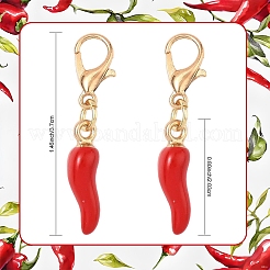 10 шт. подвесные украшения из эмалевого сплава в виде перца&nbsp;HJEW-YW00270