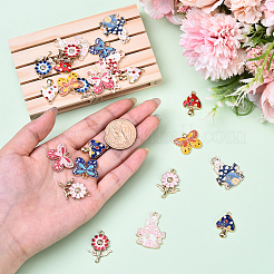 24шт 12 стиля подвески из сплава с эмалью&nbsp;ENAM-YW0005-76