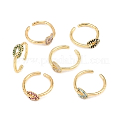 Латунные микро проложить пальцев кольца кубического циркония&nbsp;RJEW-C153-01G