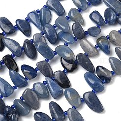 Природные голубые авантюрин бисером пряди&nbsp;G-P604-A18-01