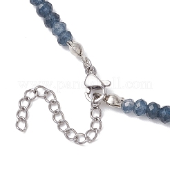 Ожерелья из натуральных малайзийских нефритов с ограненными ронделями&nbsp;NJEW-JN05835