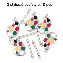 10шт 2 стиля подвески из сплава с эмалью&nbsp;ENAM-FP0003-08