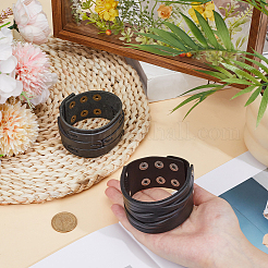 2 шт. браслетов из коровьей кожи 2 стилей&nbsp;BJEW-CL0003-34B