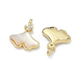 Латунные микропаве прозрачные кубические циркониевые подвески&nbsp;KK-F926-02G