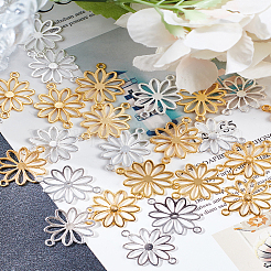 90 шт. 2-х цветные полые соединительные подвески из сплава&nbsp;FIND-LP0001-22