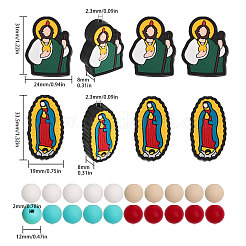 36 шт. 6 стильных экологически чистых силиконовых бусины для пищевых продуктов&nbsp;SIL-CA0002-05