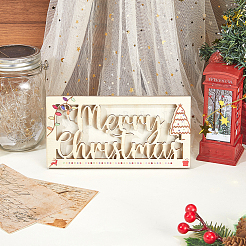 Держатель для денег в виде прямоугольника из дерева на рождественскую тематику&nbsp;AJEW-WH20006-282A