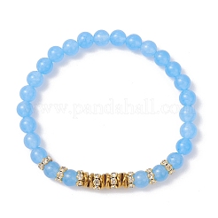 4 комплект из 4-х цветных браслетов из натурального окрашенного малайзийского нефрита диаметром 6.5 мм с круглыми бусинами для женщин&nbsp;BJEW-JB12267