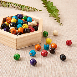 180 шт. двухцветные бусины из натурального клена&nbsp;WOOD-CD0001-06A-LF