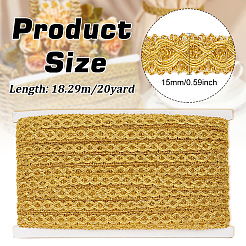 Металлизированная кружевная отделка из полиэстера&nbsp;SRIB-WH0011-180B-01