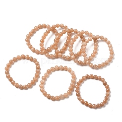 Браслеты из натуральных бусин солнечного камня для мужчин и женщин&nbsp;BJEW-I322-01