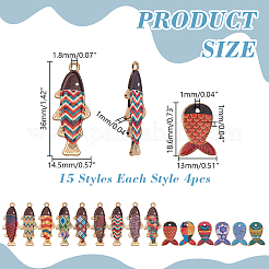 60шт 15 стиля подвески из сплава с эмалью&nbsp;FIND-AR0006-77