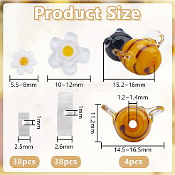 Бусины ручной работы из стекла миллефиори/лэмпворк&nbsp;LAMP-DR0001-13