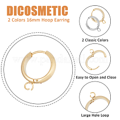 12 шт. 2 цвета 201 нержавеющая сталь фурнитура для сережек-колец&nbsp;FIND-DC0005-86