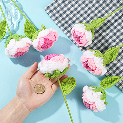 6шт. вязаный крючком полиэстеровый искусственный цветок&nbsp;AJEW-SC0031-27