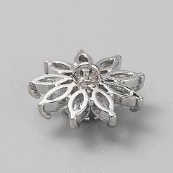 Пуговицы с прозрачным микропаве из сплава с 1 отверстием и кубическим цирконием BUTT-WH0001-15