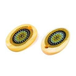 Натуральные пресноводные ракушки с двусторонней печатью овальные подвески&nbsp;SHEL-T020-05D