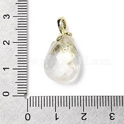 Подвески из натурального кварцевого кристалла с огранкой в виде капли&nbsp;KK-D021-03C-G