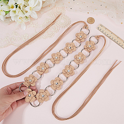 1 шт. искусственная кожа цветок латунное кольцо звено цепи пояса живота цепи для женщин&nbsp;AJEW-CL0001-49A
