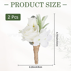 Брошь-бутоньерка с цветком из шелковой ткани&nbsp;AJEW-WH20020-124A