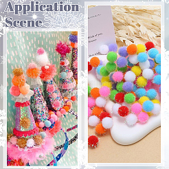 120шт 6-цветный помпон из полипропиленового волокна с пайетками&nbsp;FIND-SC0019-69