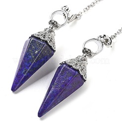 Шестиугольные заостренные биолокационные маятники из натурального лазурита&nbsp;G-P552-05P-05