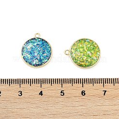 Подвески из латуни с покрытием стойки и синтетическим опалом&nbsp;KK-Q020-07G