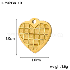 Подвески в форме сердца из нержавеющей стали 304&nbsp;STAS-OY004-43G